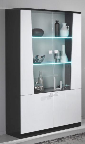 Product photograph of Elisa White Italian 2 Door Vitrine from Choice Furniture Superstore.